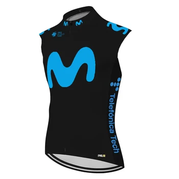 No windproof Movistar Sleeveless bicycle clothing jersey ciclismo ropa мтб спортен костюм велоформа maillot cyclisme homme