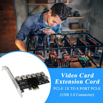 PCIE от 1 до 7 Слотове USB 3.0 PCI-E PCI Express Странично Card, 1x до 16x Адаптер център на Лоста за устройства Bitcoin Mining Миньор БТК