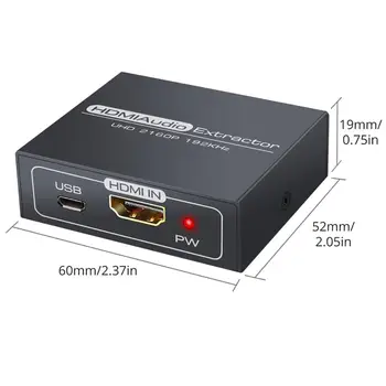 PROZOR HDMI-съвместим Аудио екстрактор 4K, HDMI-съвместим Конвертор Адаптер Ивица 3.5 мм AUX Стерео и L/R RCA 1080P 3D адаптер