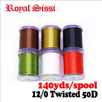 Royal Sissi 6 цвята набор от 50Г здрава усукани конци за връзване на мухи 12/0 140yds/макара 14-22# нимфа мушици малки сухи материали за връзване на мухи