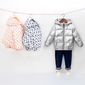 SMGSLIB Зимни naka памучен яке за момичета и момчета, детско топло дебели палта, Детски връхни облекла, двустранен гланц облекло