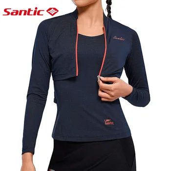 Santic Женски Жилетка от джърси за колоезденето с къс ръкав Летни блузи с дълъг ръкав Велосипедни ризи Комплекти дрехи за жени Азиатски размер