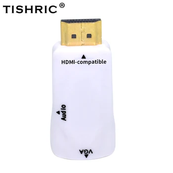 TISHRIC Между мъжете и жените HDMI-съвместим с VGA Адаптер HD 1080P VGA Конвертор с Аудиокабелем за КОМПЮТЪР, Лаптоп, ТВ-бокс Компютър