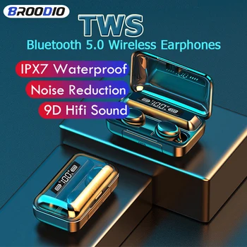 TWS Bluetooth 5.0 Безжични Слушалки 2200 mah Мини зарядно устройство ще захранване на Скоростната ушите Със сензорен екран. 9D, Hifi Озвучителна Слушалки