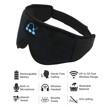 V5.0 Артефакт сън дишаща Маска за очи Безжични Слушалки HiFi слушалки за Маски за сън с Bluetooth-слушалки Дропшиппинг