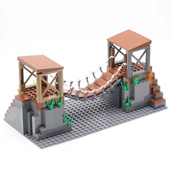 WW2 MOC Град Военен Блокгауз Верижен Мост Сцена Строителни Блокове се Придържаме Към Крепостта Мини-Играчки PUBG Подарък За Рожден Ден За Момчета