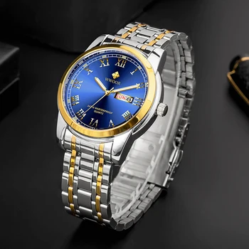 WWOOR Модерен мъжки часовници Най-добрата марка на Луксозни Кварцови часовници Мъжки Водоустойчив 3ATM с автоматична дата Светлинен часовник Relogio Masculino