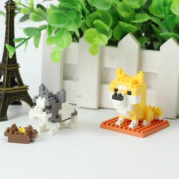 Wisehawk diamond мини строителни блокове чанта за играчки за любимци, изграждане на елементи на куче, котка птица серия от домашни любимци за деца подаръци без кутия