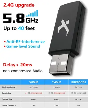 XIBERIA G01 pro 5.8 G Безжични слушалки, слот за слушалки безжични слушалки за намаляване на шума, тенис на лаптоп PS4 компютърен микрофон