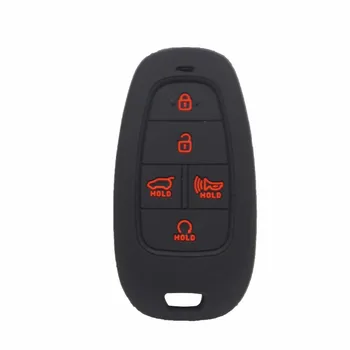 Xinyuexin 5 бутона Кожата Държач за Ключове Комплект Силиконов Калъф Калъф за ключове от колата, за Hyundai Sonata DN8 Калъф за Ключ за дистанционно Управление Ключодържател