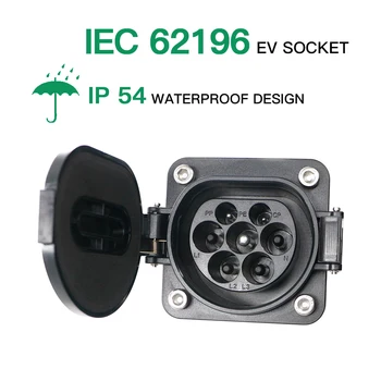 Адаптер за зареждане на электромобиля Кабела на зарядното устройство EV 16A 32A EVSE Страничната Тип 2 IEC 62196-2 Конектор Mennekes