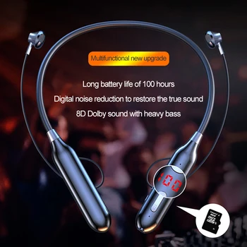 Безжични Bluetooth Слушалки С Магнитен Всасыванием 100 Часа Аудио HiFi стерео слушалки Водоустойчив Безжичен Спортен Слушалка С HD Микрофон