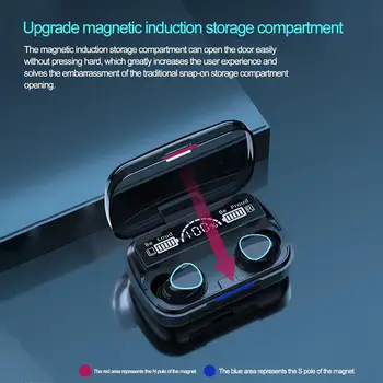 Безжични Слушалки M10 TWS Бинауральная слушалки с цифров дисплей Smart Digital Син зъб Слушалки Безжични Стерео Слушалки В Ушите