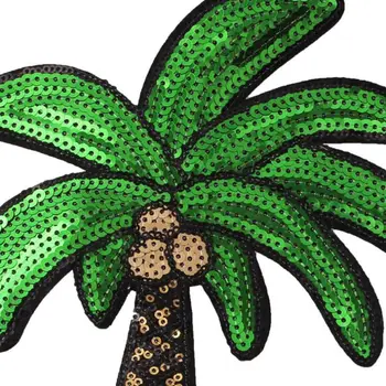 Бродерия Бод На Кокосовата палма Голям размер Кръпка САМ да Шият Етикети с растения За Тениски Обличам Дънки, Палто Раница Приложения на Пластир