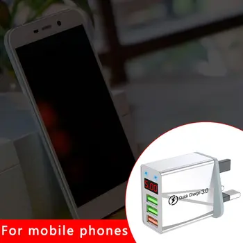 Бързо зареждане на 3.0 USB Зарядно за iPhone 11 7 Xiaomi Samsung, Huawei 5 В 3A Дигитален Дисплей Бързо Зареждане на Монтиране на зарядно за телефон