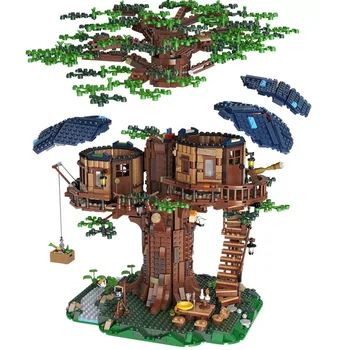 В Наличност 3036 бр. Нова Къща Дърво е Най-Големият Модел на Дърво Строителни Блокове Идеи 21318 Тухли Сам Забавни Играчки Подарък За Деца
