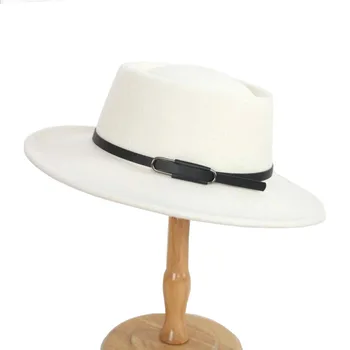Вълнена шапка с кръгла горна част на Филц шапки за жени на филц шапки Популярна уникална шапка за мъже страхотна красива дамска шапка на 2021 година