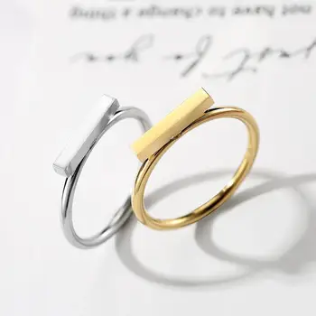 Геометрично Пръстен на пръста от неръждаема Стомана за жени Елегантен Златен Пръстен за годишнина от Сватба, Подарък за Бижута и Аксесоари