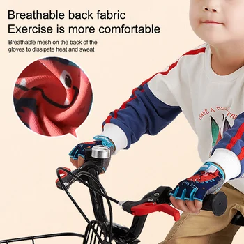 Детски Велосипедни Ръкавици на Половин Пръст Дишащи против хлъзгане За спортно каране На Велосипед, Спортни Ръкавици
