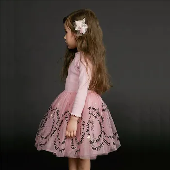 Детски рокли за момичета с дълъг ръкав Дантелено рокля пакетче Костюм за парти за рожден ден на принцеса Рокля Дрехи за момичета Vestidos рокля 2022 38