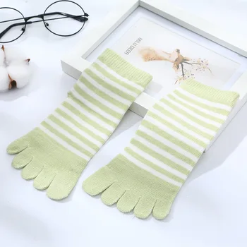 Детски шарени Памучни чорапи за момчета и момичета, всеки ден шарени детски чорапи с пет пръста Дишаща Мек кратък чорап 4-12 години