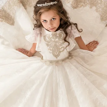 Детско бельо рокля с бродерия 2022 Нова рокля на Принцеса за момичета с елегантни костюми, финишни Модели, Сватбени рокли за подиум