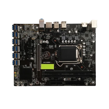 Дънна платка майнера B250C БТК за набиране на процесори 12 Слота за графични карти, поддръжка на памет за LGA 1151 DDR4 SATA3.0 USB3.0 Ниска мощност на