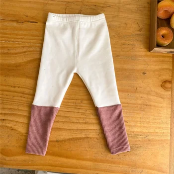 Есен-зима момичета топли мирко кадифена вътрешна лоскутные гамаши унисекс детски памучни ежедневни универсални тесни панталони