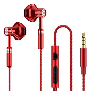 Жични слушалки с Ергономичен Тежък Бас В ушите 1,2 м Метална с 3,5 мм Слушалки с Кабел За Управление на Музиката Водоустойчива Спортна Слушалки за Xiaomi