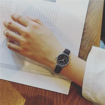 Изящните малки прости дамски часовник в ретро стил, кожени дамски часовник, дамски модни мини-дизайнерски ръчен часычасы женски 2019
