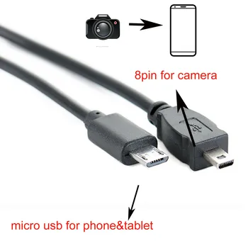 Кабел за предаване на данни OTG за фотоапарат nikon за смартфон планшетному телефона micro usb към 8-номера за контакт веригата
