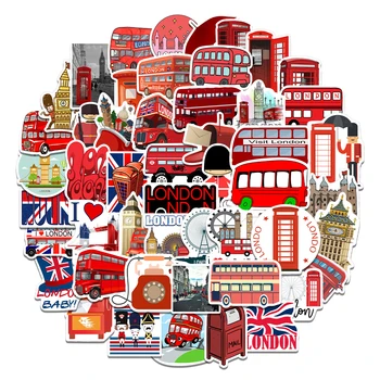 Класически Британски Стил на Лондон с Автобус Куршум PVC Декоративни Стикери Scrapbooking Стикер Издател на Дневник Канцеларски Албум Етикети
