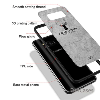 Класически Текстилен Матов калъф от плат, еленова кожа за Samsung Galaxy Note 8 9 S8 S9 A6+ Плюс S6 S7 edge A9 2018 A6S J4 J5 J6 J7 2017