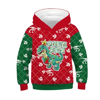 Коледен модел Hoody с качулка за родители и деца, Зимни Нова детски дрехи Интересен дизайн Забавен пуловер с качулка с качулка