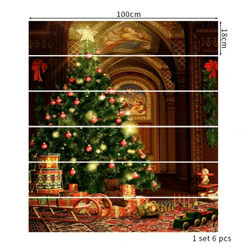 Коледни Стикери За Стени, Стъпала 3d Коледно Дърво за Украса на Коридора, Стълбите Стикер весела Коледа Украса За Дома Ноел 2021