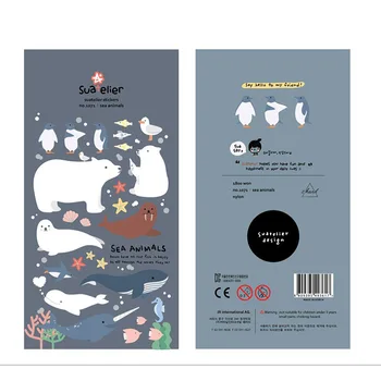Корейски Внесени Марка Suatelier Kawai Морски Животни Етикети Scrapbooking Сам Дневник Хартия Етикети Художествени Аксесоари