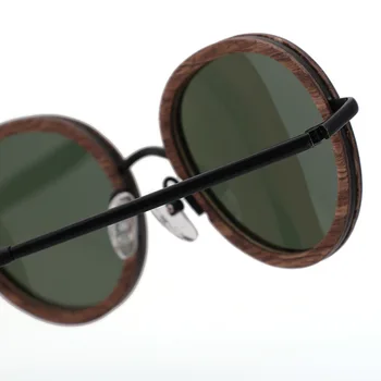 Кръгли Дървени Слънчеви Очила Мъже, Жени Марката Дизайн, Мода Сверхлегкое Слънцезащитно стъкло Поляризирани Лещи UV400