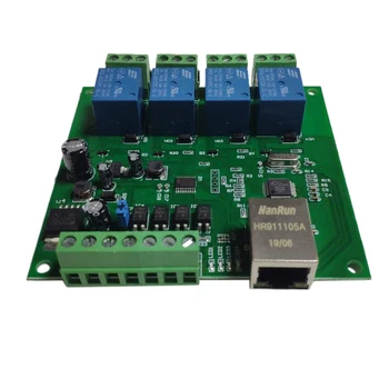 Локална мрежа Ethernet RJ-45 TCP/IP ИНТЕРНЕТ-Дистанционно Управление с 4-канальным Ретранслатор UDP W5500 Мрежов Контролер