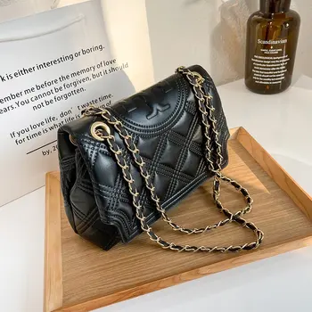 Марка дизайнерски Чанти Нова решетчатая модерна дамска чанта през рамо Чанта-месинджър Чанта-верига Работната чанта и чантата си чанта основна