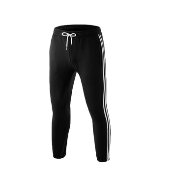 Мода 2021 мъжки висококачествени нови спортни панталони от полиестер за фитнес и отдих ежедневни тренировки спортни джогинг бели панталони на райета
