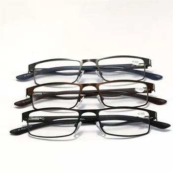 Модерен бизнес очила за четене за мъже в рамки от алуминиеви Елегантни очила за четене за жени дальнозоркие очила