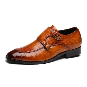 Мъжки брандираната кожена официалната Мъжки обувки модельная обувки Oxfords Модерен ретро обувки Елегантна работна мъжки обувки с остър пръсти