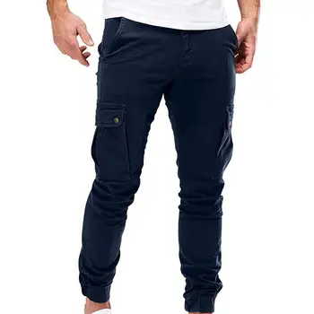 Мъжки панталони панталони-карго Панталони за мъже Мъжки панталони с завязками мъжки дрехи спортни панталони Ежедневни панталони-карго с множество джобове