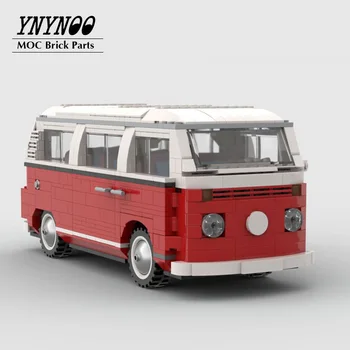 НОВИЯТ ван MOC VW T2 Camper Van Червен Цвят. Променено с 10220 VW T1 Ван за къмпинг Набор от градивни блокове САМ Играчки Подаръци