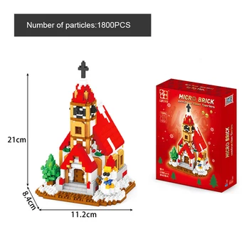 Направи си САМ Коледни Креативни Играчки 700-2500 бр. Мини-блокче С Коледа Домът на Дядо Коледа, Снежен човек Дърво Елен Строителни Блокове