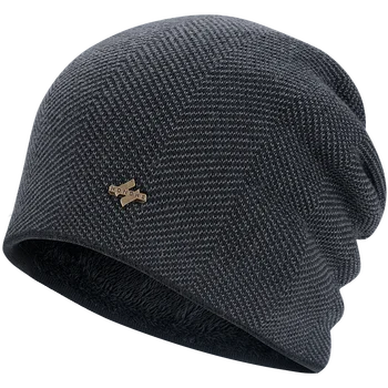 Нова мода мъжки и женски универсални зимни възли шапки ежедневни мързеливи свободни шапки, шапки с черепа капачка, капачка, кожен вътрешна спортна шапка