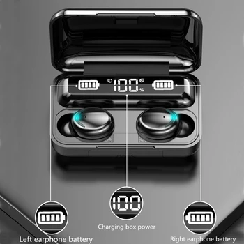 Нови Слушалки F9 TWS Bluetooth 5.1 Безжични Слушалки 9D Стерео Спортни Водоустойчиви Слушалки Слушалки С Микрофон F 9