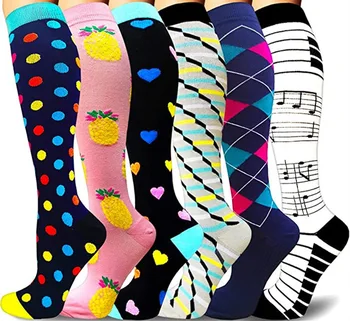 Нови компресия чорапи Дамски Мъжки Чорапогащи до коляното Тръба е Най-подходящ за свободни Спортове на открито Кроссфит Полет Пътуване медицинските Сестри, Фитнес Чорапи