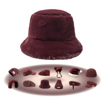 Нови шапки от овча вълна за мъже Зимни червени шапки за жени Мека горна капачка мъжки есенна вязаная вълнена шапка