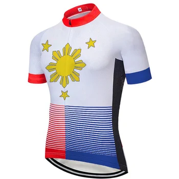 Открит Филипините Кратък Колоездене Джърси Мтб Велосипедна Риза Пътен Майо Ciclismo Планински Пълна Светкавица Дишаща Яке От Полиестер